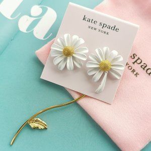 Kate Spade Gold into the bloom earrings enamel